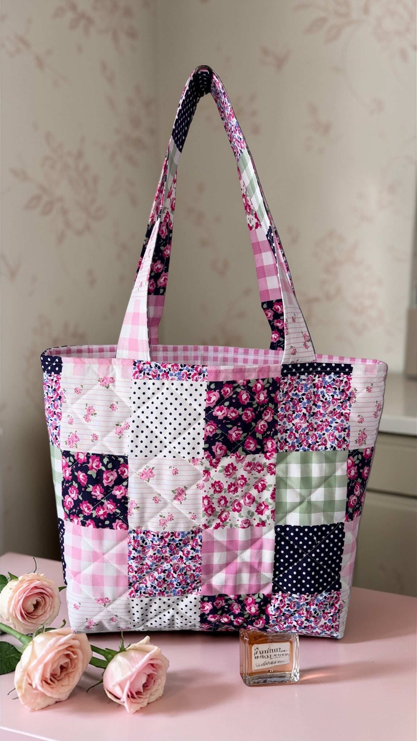Boho Chic Quilted Tote Bag