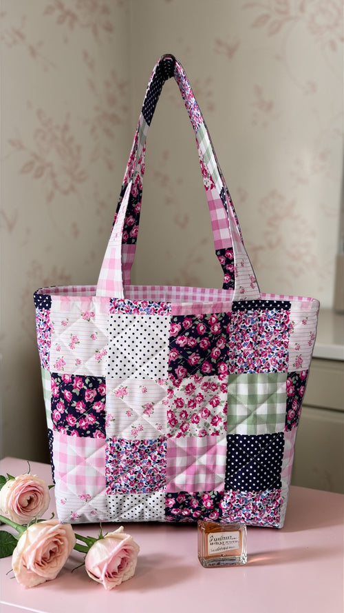 Boho Chic Quilted Tote Bag