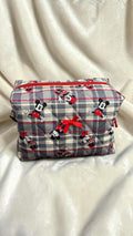 Mickey & Minnie Plaid Makeup Bag - Large