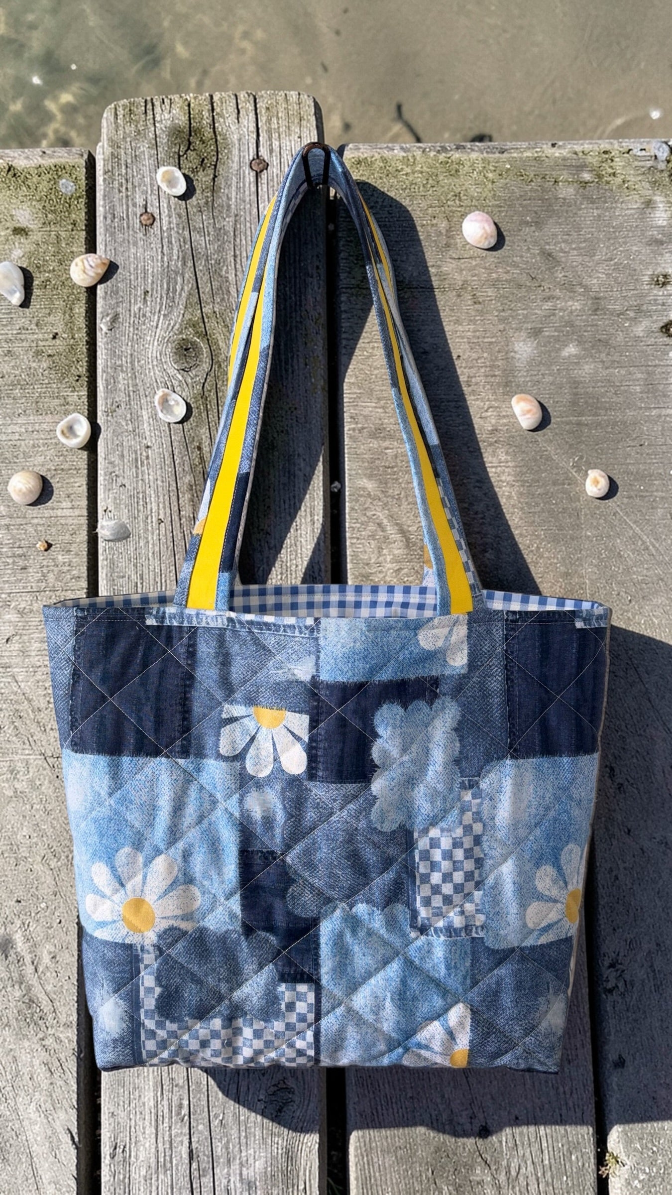 Daisy & Denim Quilted Tote Bag