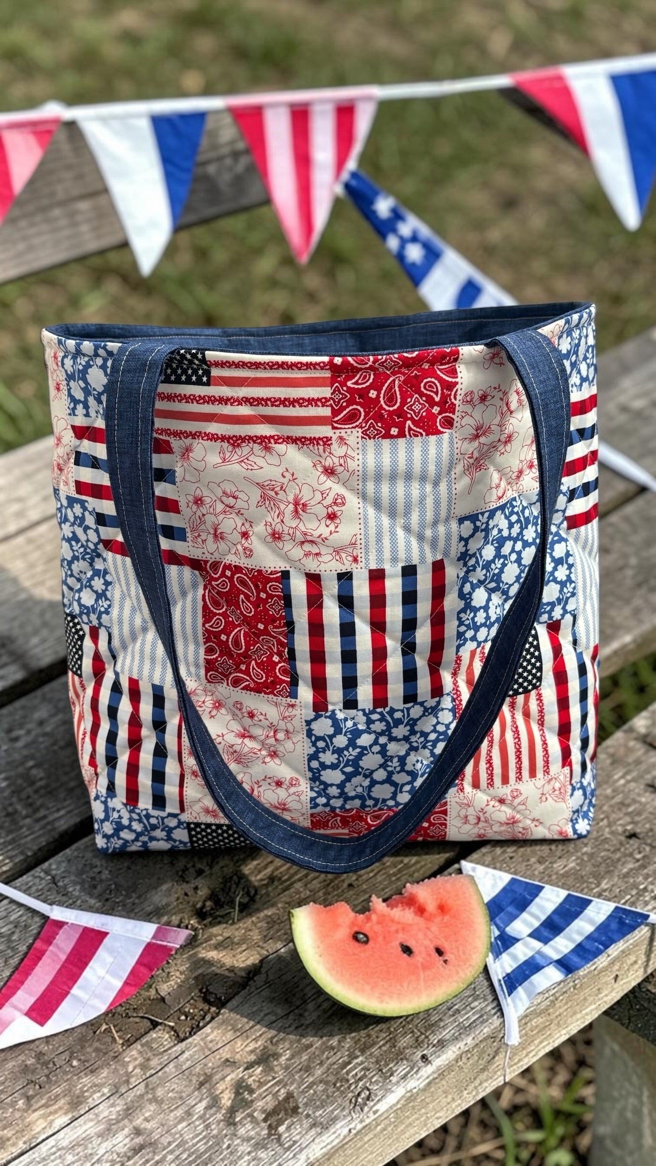 Americana Patchwork Tote