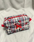 Mickey & Minnie Plaid Makeup Bag - Medium