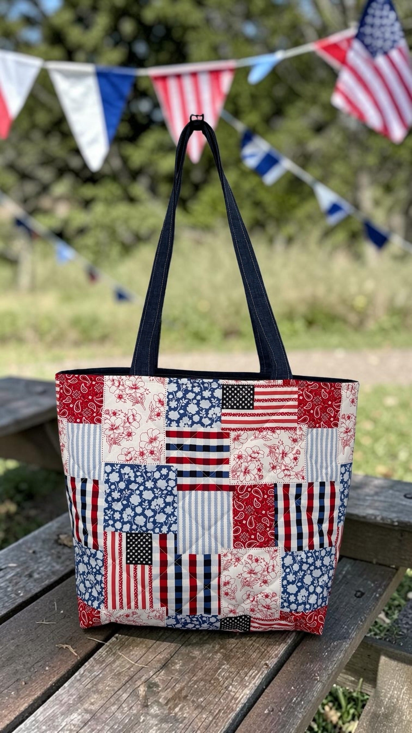 Americana Patchwork Tote