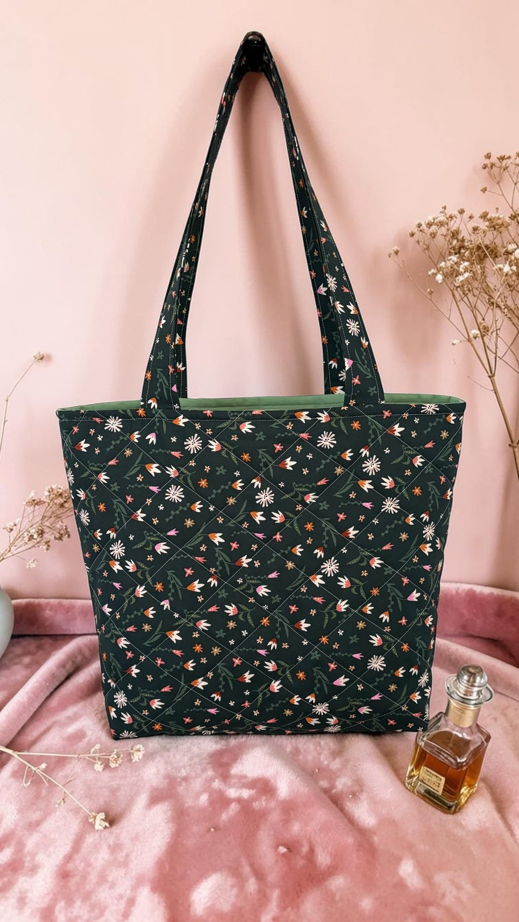 Green Melody Quilted Tote