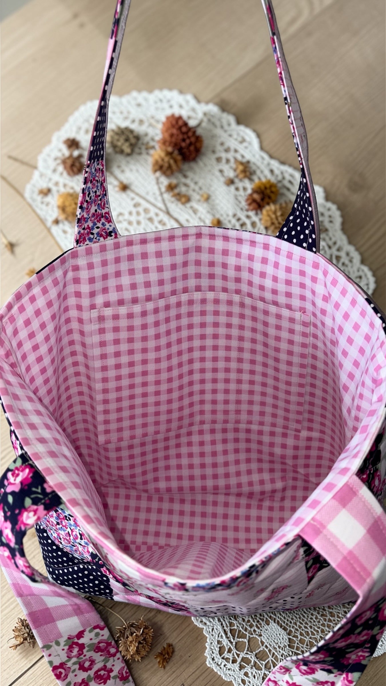 Boho Chic Quilted Tote Bag