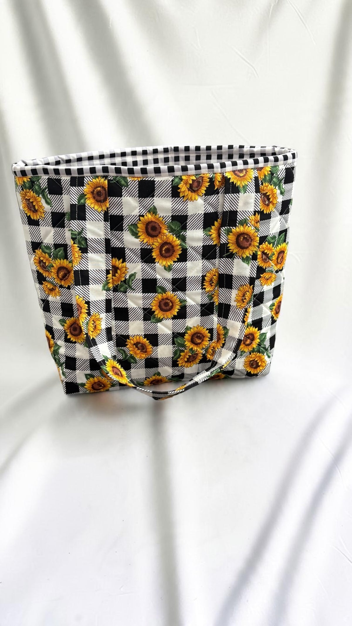 Sunflower Buffalo Plaid Mini Tote