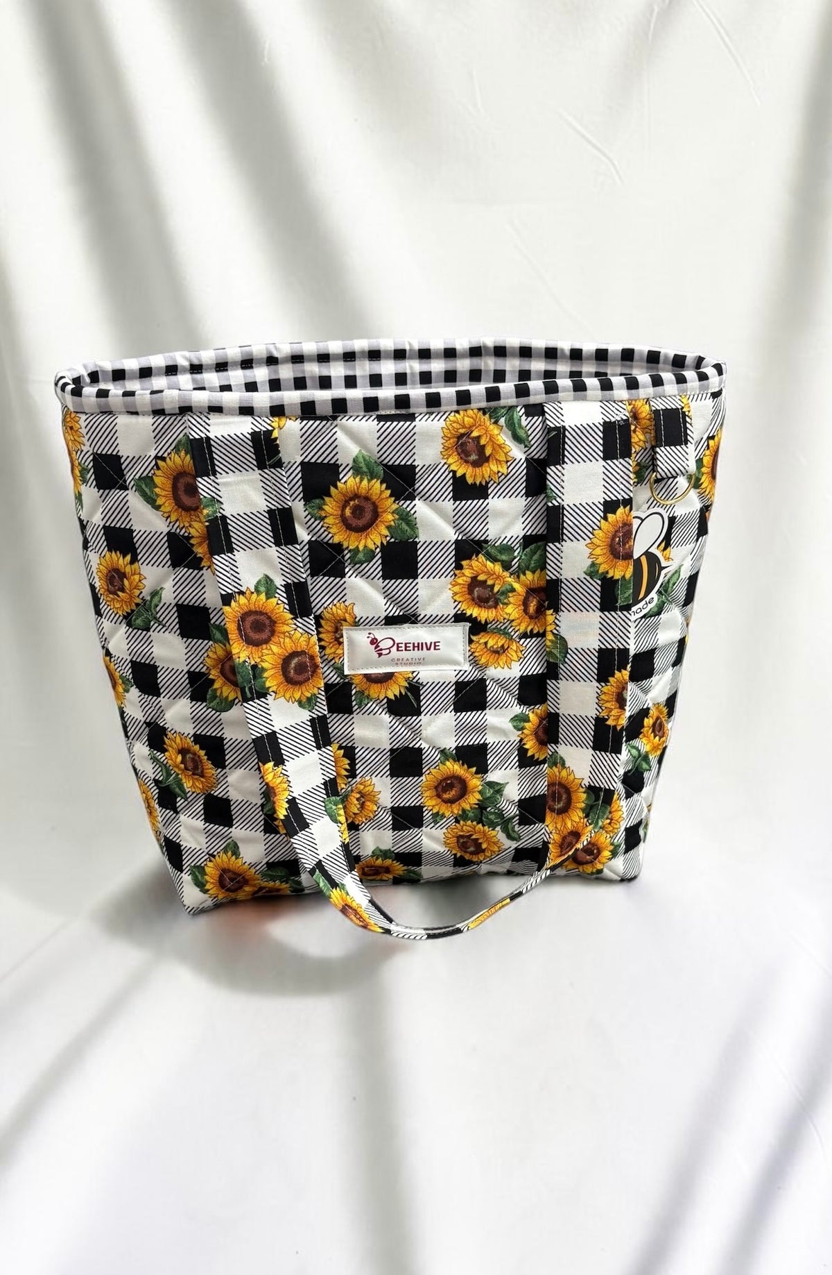 Sunflower Buffalo Plaid Mini Tote