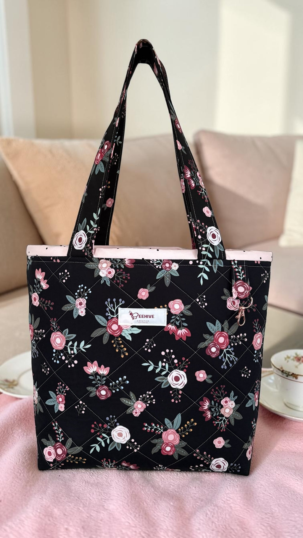 Sweet Floral Quilted Tote