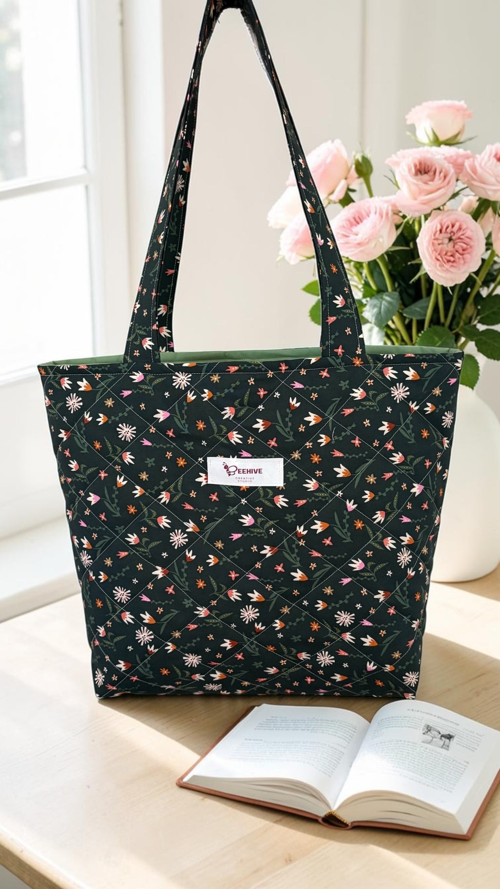 Green Melody Quilted Tote